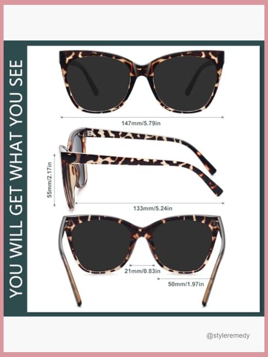 Polarized Cat Eye Sunglasses with Composite Frame main image 6